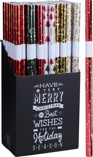 Papel de regalo navideño 0,7 × 2 m, mix de diseños - 1 unidad