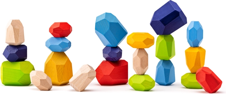 Juego de equilibrio Piedras de madera 21 piezas
