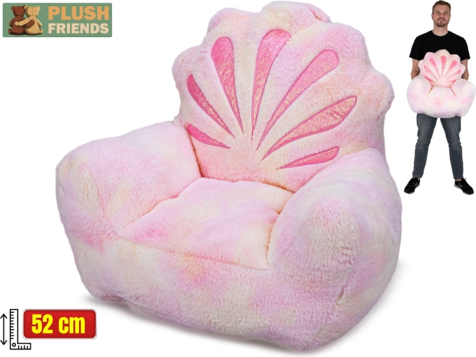 Plush Friends sillón de felpa con forma de concha 52 cm
