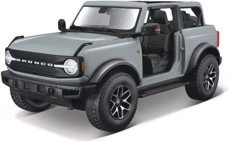 Maisto Ford Bronco Badlands sin puertas gris cactus 1:18
