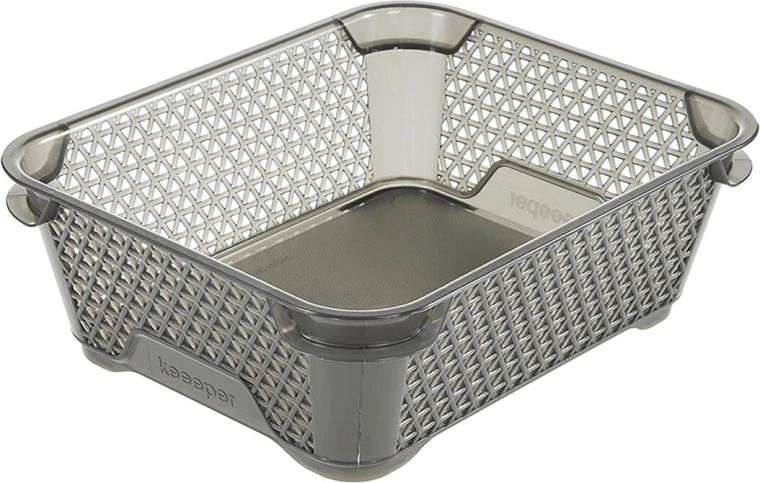 Cesta de almacenamiento Mirko A6 20 × 16 × 7 cm de plástico gris