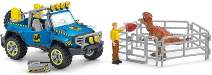 Schleich Dinosaurs vehículo todoterreno con recinto para dinosaurio