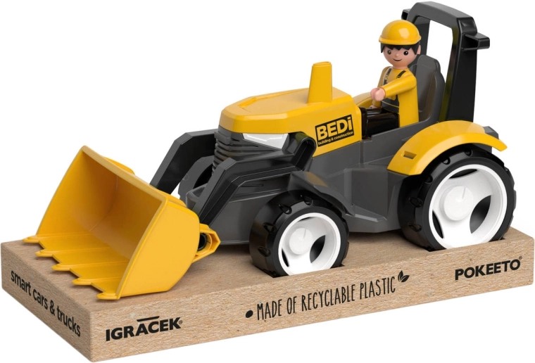 Efko Igráček MultiGO tractor amarillo con pala intercambiable y figura