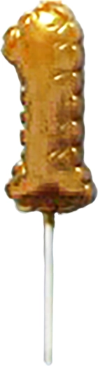 Vela de tarta con número 1 dorada con pincho, 6 cm