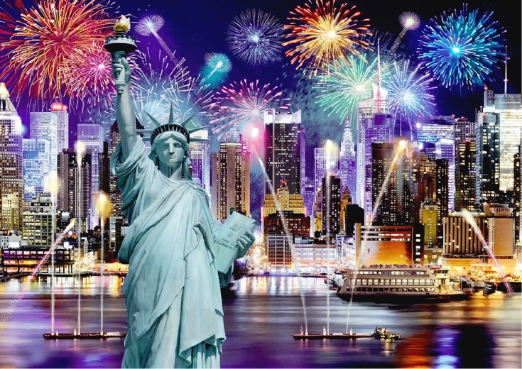 Impresionante motivo del Nueva York nocturno