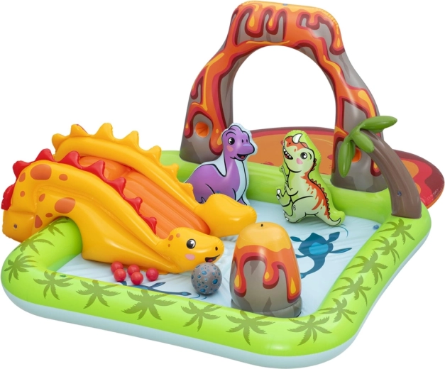 Mundo acuático de dinosaurios con tobogán