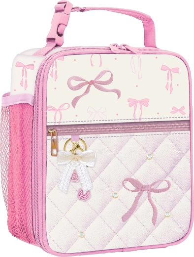 Bolsa térmica infantil para el almuerzo Lazos rosas - 1 unidad