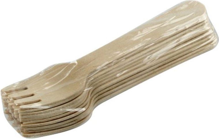 Tenedores de madera desechables 160 mm (10 uds)