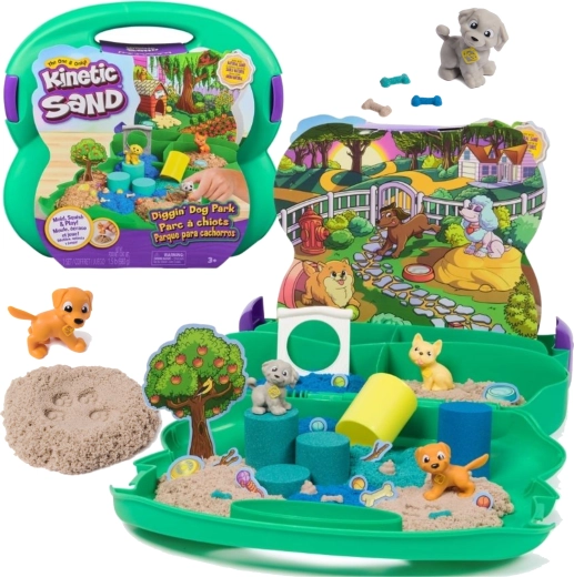 Kinetic Sand Diggin’ Dog Park: set portátil con arena y perritos