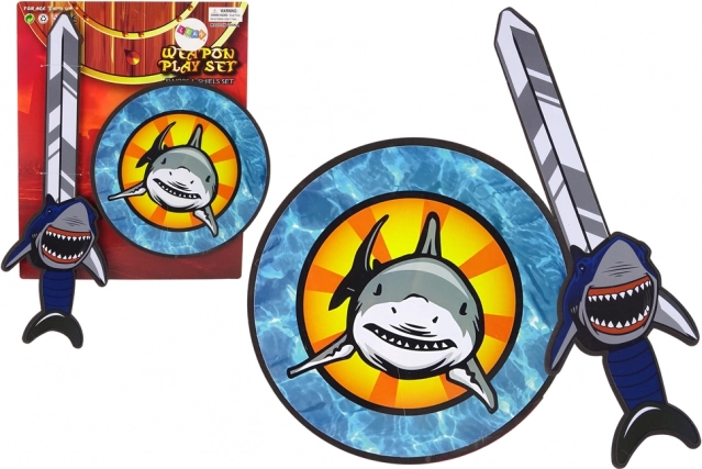 Set de caballero de espuma EVA: espada y escudo con motivo de tiburón