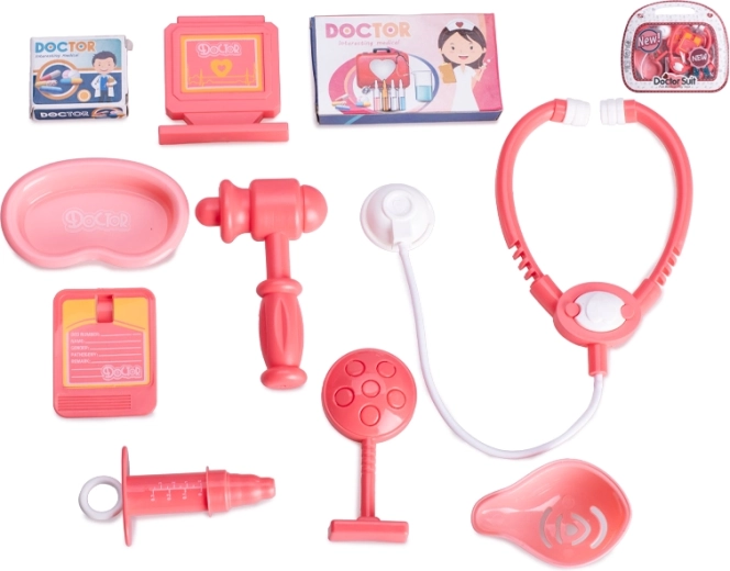 Set médico rosa para niños, 10 piezas