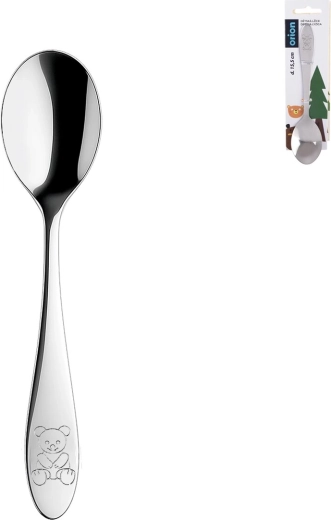 Cuchara infantil de acero inoxidable con motivo de osito