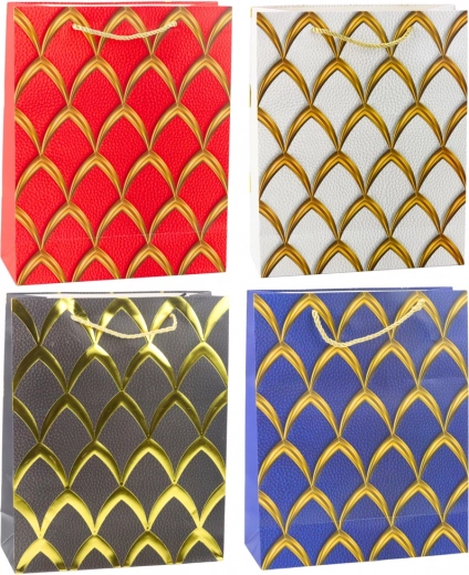 Bolsa de regalo con motivos decorativos dorados 32 × 26 × 12 cm