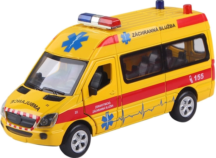 Coche de rescate 1:36 con sonidos y luces, pull-back