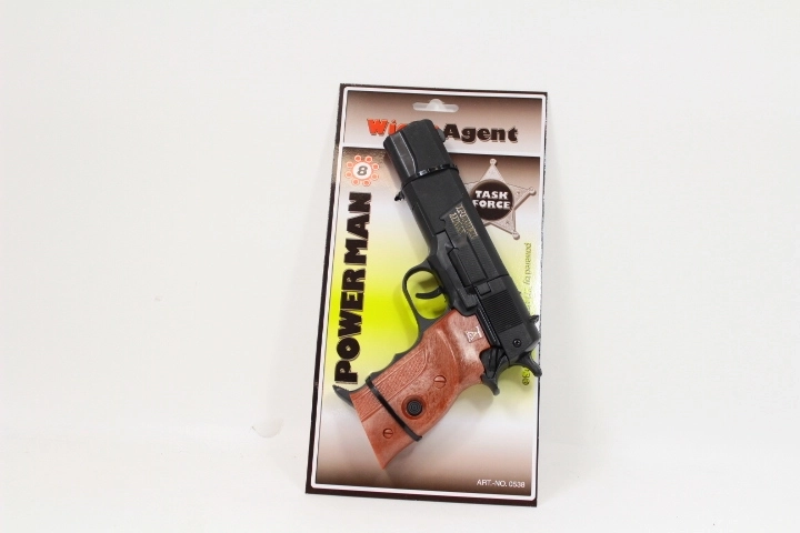 Pistola infantil de fulminantes Power Man de 22 cm