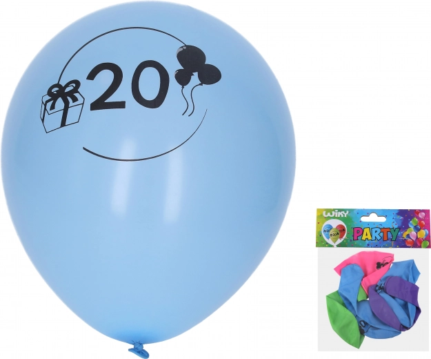 Globos inflables de 30 cm con el número 20 – set de 5 uds.
