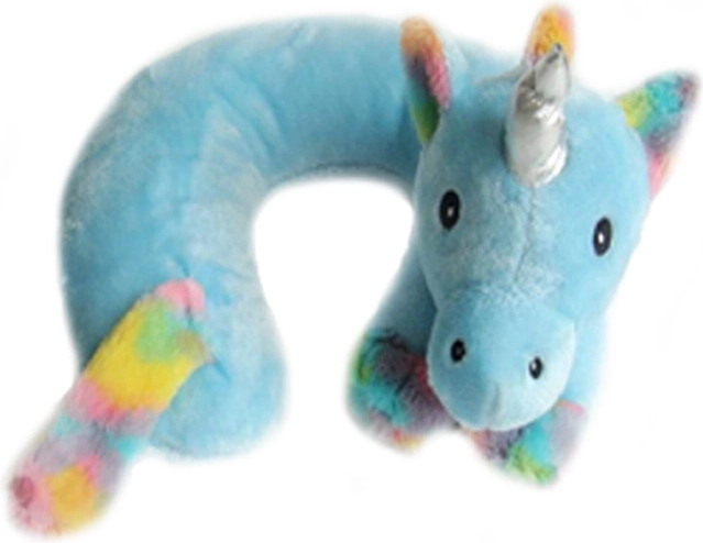Almohada cervical de peluche con forma de unicornio 3D para niños