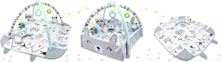 3 en 1: esterilla abierta, nido y rincón de juego