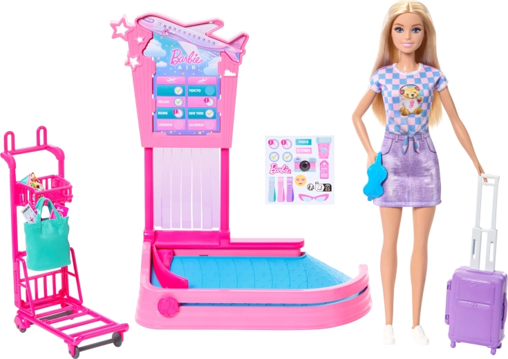 Muñeca Barbie “Malibu” lista para viajar