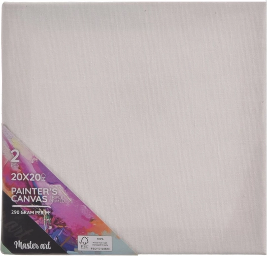 Lienzo para pintar 20 × 20 cm, set de 2 uds