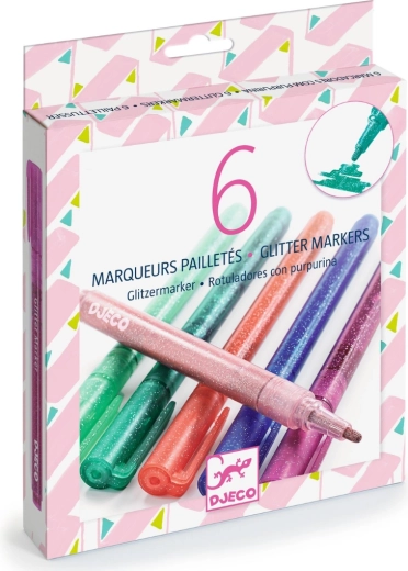Rotuladores pastel con purpurina Djeco