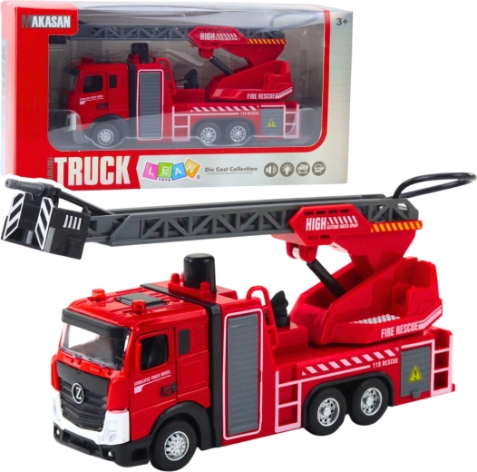 Camión de bomberos con escalera extensible y pulverizador de agua con luces y sonidos