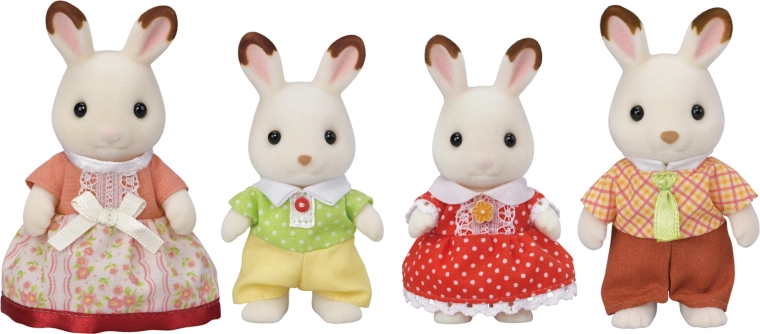 Familia de conejos de chocolate