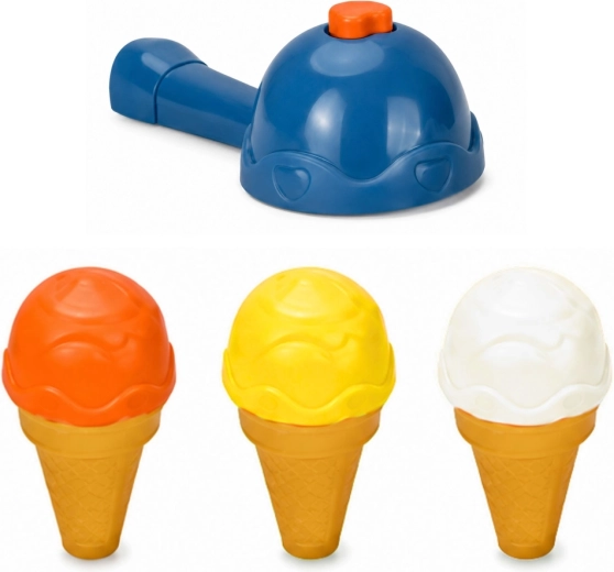 Cuchara para helado “dosificadora” y conos para un juego realista