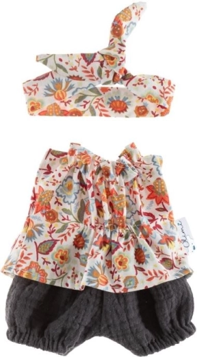 túnica con pantalones cortos y cinturón para muñeca de 32 cm pradera colorida