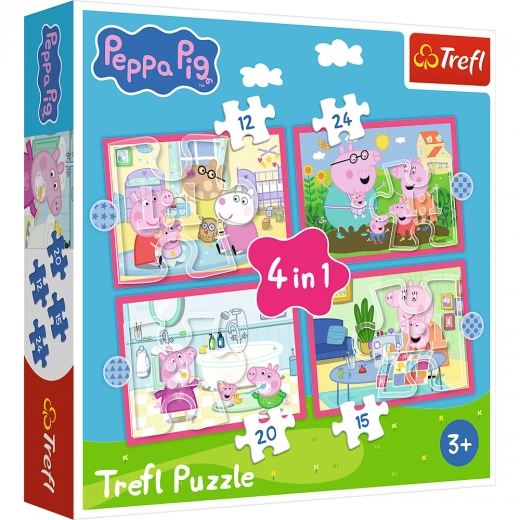 Puzzle 4 en 1 Peppa ama las aventuras