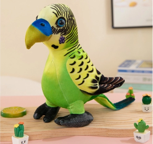 Loro de peluche verde 20 cm