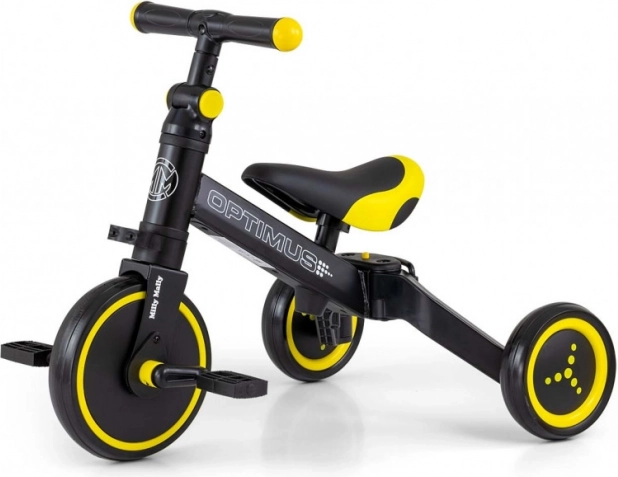 Triciclo infantil 3 en 1 MILLY MALLY Optimus, negro/amarillo