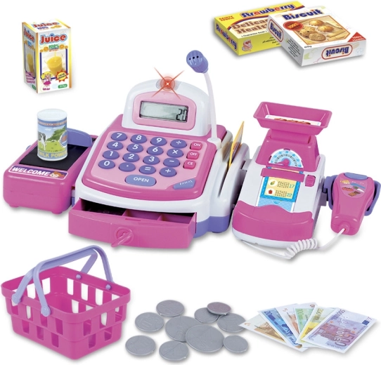 Caja registradora con accesorios rosa MI HOGAR