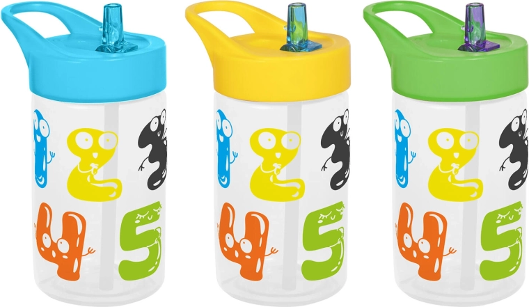 Botella infantil para beber con pajita 400 ml