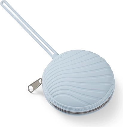 Estuche de silicona Babyono para chupete con cremallera azul