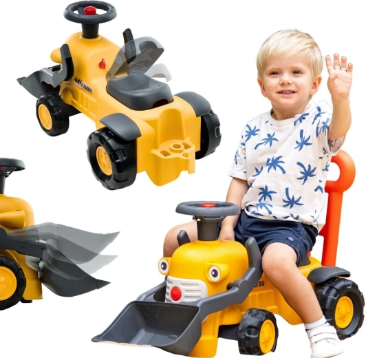 Correpasillos tractor KOMATSU con pala delantera y claxon