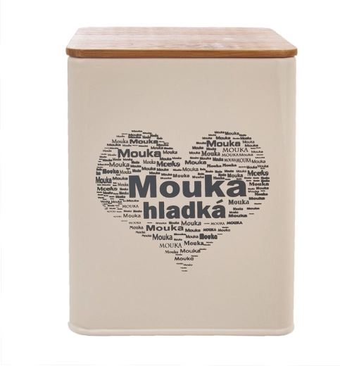 Lata para harina floja con tapa de madera Corazón