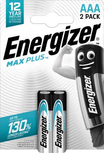 Pilas alcalinas Energizer Max Plus AAA, 2 uds