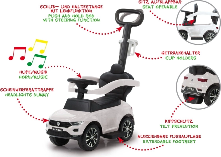 Correpasillos Jamara Volkswagen T-ROC 3 en 1 blanco