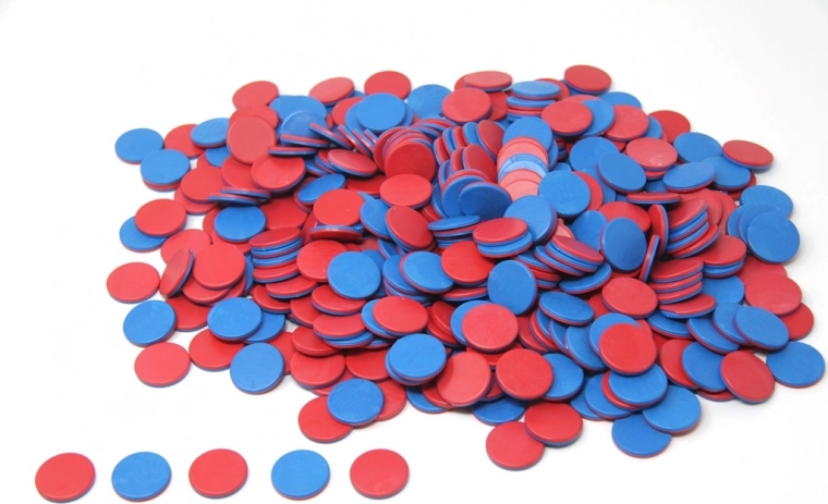 Fichas rojas y azules Wissner 400 uds.