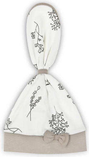 Gorrito–pañuelo de algodón para bebé Nicol Ella blanco