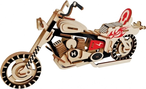 Rompecabezas 3D de madera Moto - Colorida
