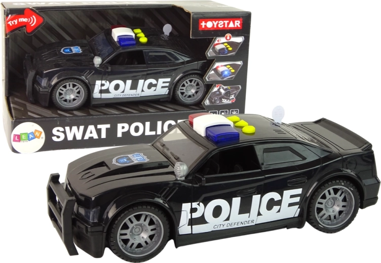 Coche de policía 1:14 Luces Sonidos negro