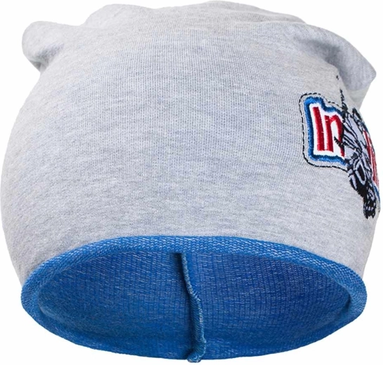 Gorro infantil de otoño New Baby In-line gris-azul