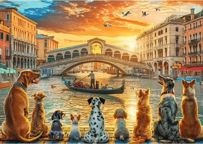 Rompecabezas Trefl Perros en Venecia 1000 piezas