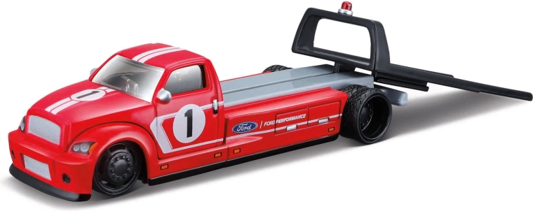 Maisto Flatbed 2018 Ford GT Heritage Edition roja 1:64