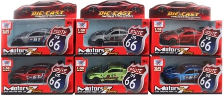 Coche deportivo metálico con retroceso 1:36