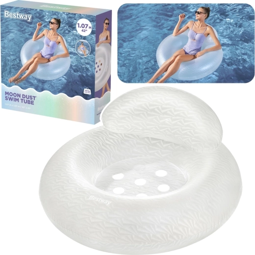 Bestway Moon Dust Swim Tube, flotador hinchable para el agua con asiento