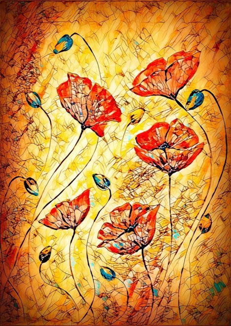 Puzzle Amapolas rojas 1000 piezas