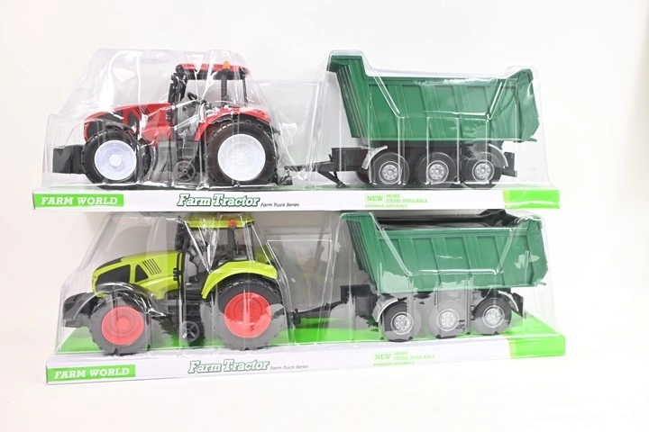 Tractor agrícola grande con remolque